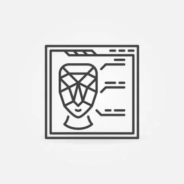 Web page with Face Swap linear vector concept icon Stock Illustration