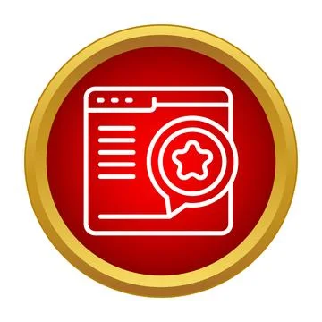 Web page feedback quality rating star icon Illustrazione stock