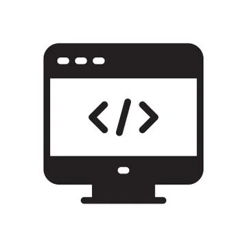 Web page glyph flat icon Stock-Illustration