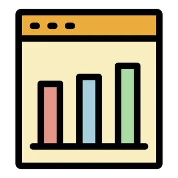 Web page graph icon color outline vector Illustrazione stock