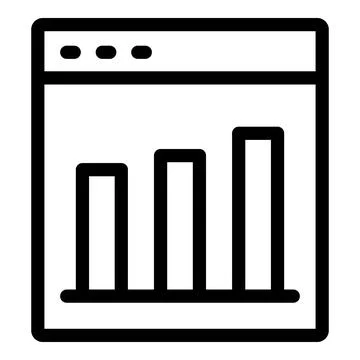 Web page graph icon, outline style イラスト素材