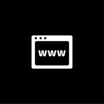 Web Page Icon On Black Background. Black Flat Style Vector Illustration. Stockillustratie