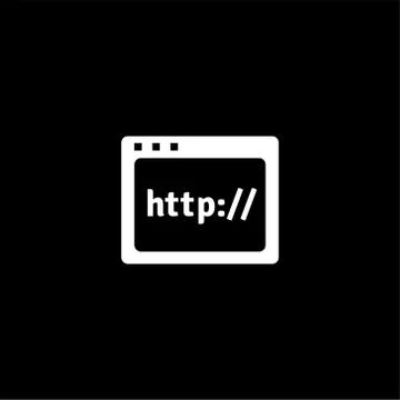 Web Page Icon On Black Background. Black Flat Style Vector Illustration. Illustration