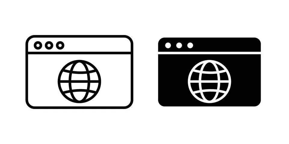 Web page icon graphic element. web icon set Ilustración de archivo