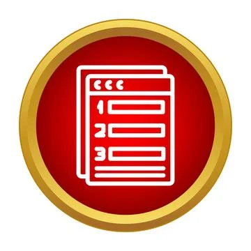 Web page icon showing numbered list concept Stock Illustration