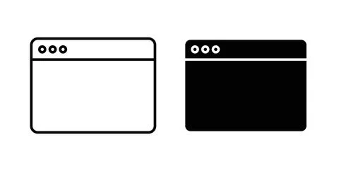 Web page icon. Style is flat and line symbol Ilustración de archivo