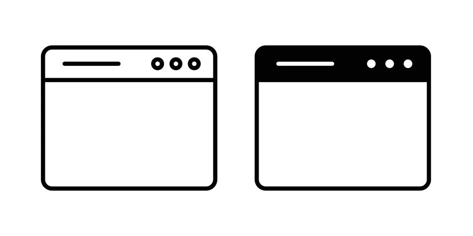 Web page icon thin line and clipart style vector set Ilustración de archivo