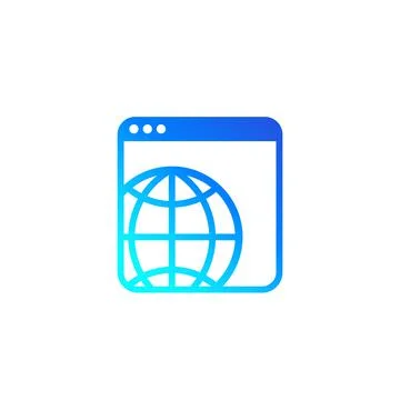 Web page icon on white, website vector 스톡 일러스트