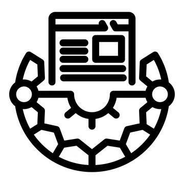 Web page integrating with gear configuration representing website optimizat.. Stock Illustration