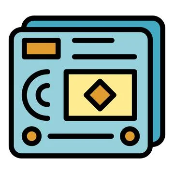 Web page interaction icon color outline vector Stock Illustration