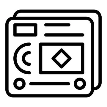 Web page interaction icon, outline style Stock Illustration