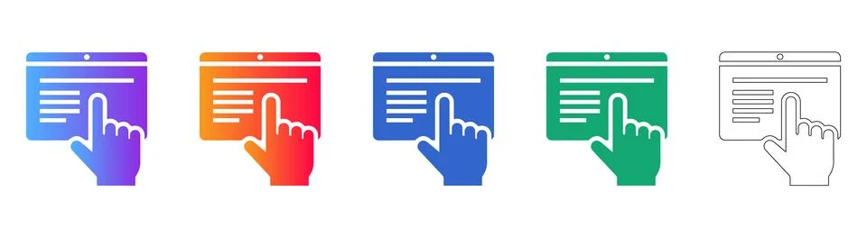 Web Page Interface Interaction Icons Illustrazione stock