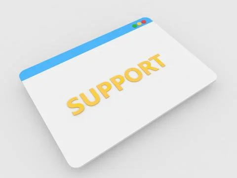 Web page internet browser support on a white background. Stock Illustration