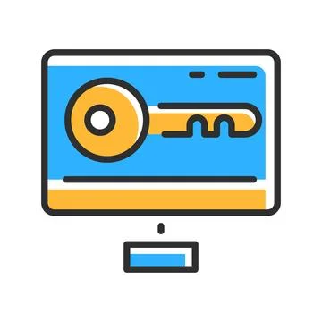 Web page key word line icon. Key target. Line icon 库存插图