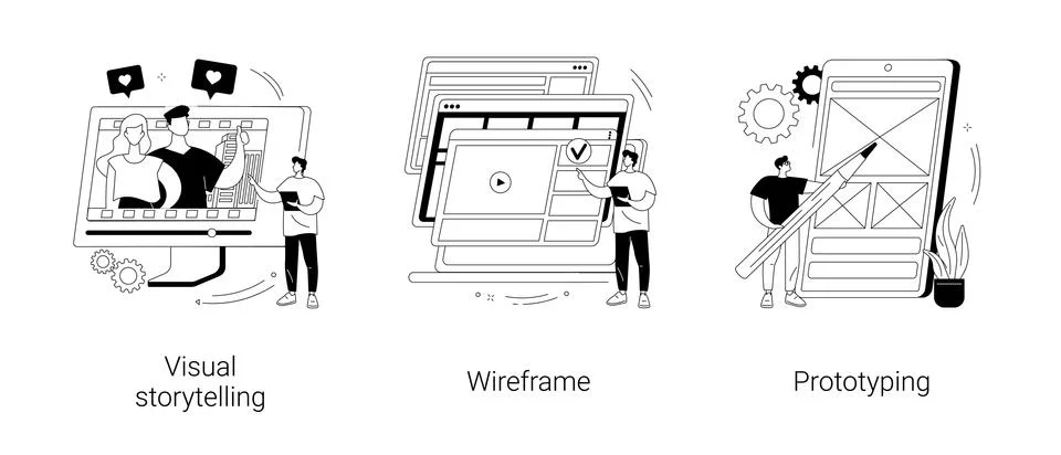 Web page layout abstract concept vector illustrations. Stock Illustration