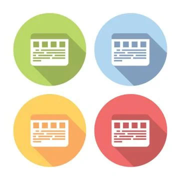 Web Page Layout Flat Icons Set Stock Illustration
