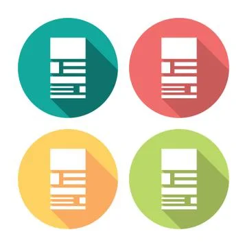 Web Page Layout Flat Icons Set Stock Illustration