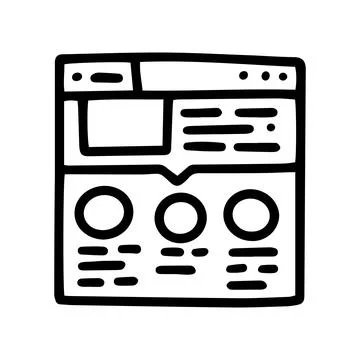 Web page line vector doodle simple icon Stock Illustration