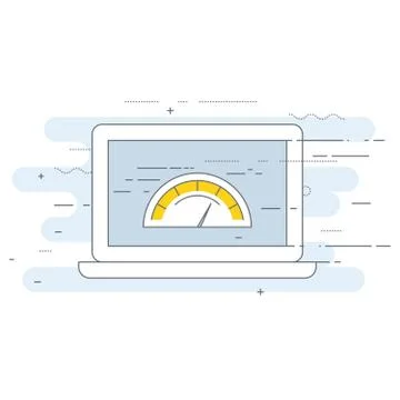Web page loading speed test icon - site performance optimization Stock Illustration