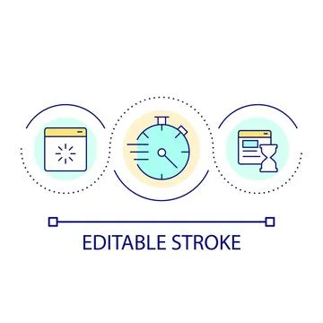 Web page loading time loop concept icon Stock Illustration
