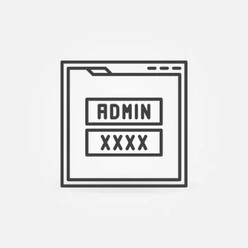 Web page with login and password fields vector outline icon 스톡 일러스트