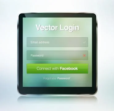Web page login password security screen Stock Illustration