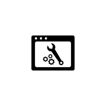 Web Page Maintenance Icon In Flat Style Vector For Apps, UI, Websites. Stock Illustration