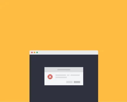 Web Page Message Exclamation Window Illustrazione stock