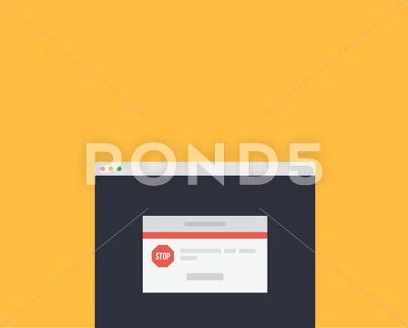 Web Page Message Stop Sign Window Stock Illustration