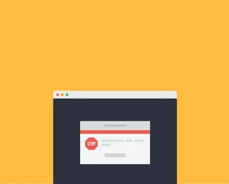 Web Page Message Stop Sign Window Stock Illustration