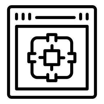 Web page monetize icon outline vector. Video data Stock Illustration