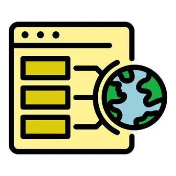 Web page operating system icon color outline vector Stock Illustration