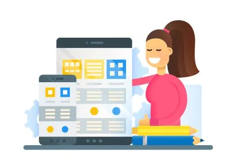 Web Page Optimization - flat design website banner Stockillustratie