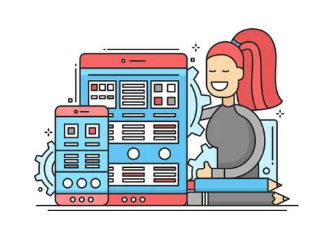 Web Page Optimization - flat design website banner 库存插图