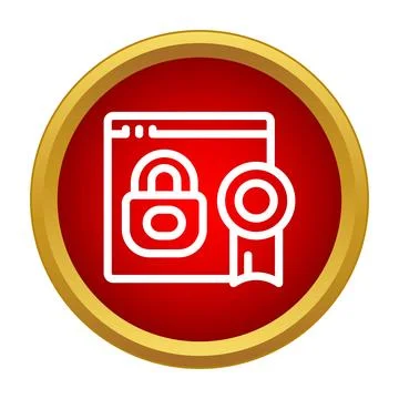 Web page padlock and badge security icon Stockillustratie