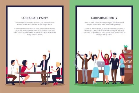 Web Page of People Partying Vector Illustration Stock Illustration