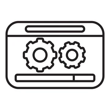 Web page with progress bar showing working gears and settings Illustrazione stock