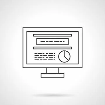 Web page project icon flat line design vector icon Illustrazione stock