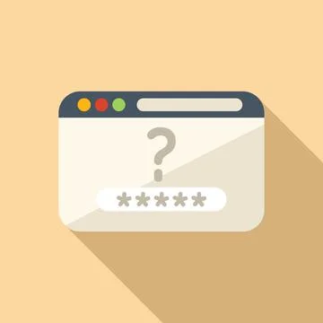 Web page recovery icon flat vector. Log account Stock-Illustration