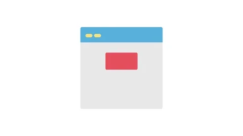 A web page with a red button, suggesting an interactive element for users. Stock Footage 333550577