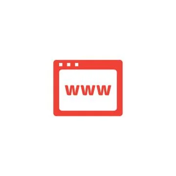 Web Page Red Icon On White Background. Red Flat Style Vector Illustration イラスト素材