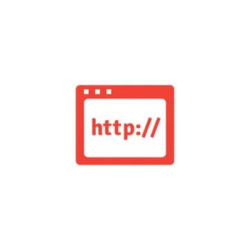 Web Page Red Icon On White Background. Red Flat Style Vector Illustration Stockillustratie