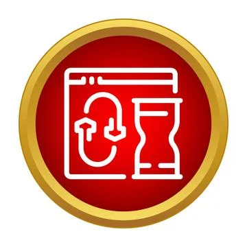 Web page refreshing with hourglass loading icon Illustrazione stock