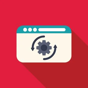Web page with rotating gear showing continuous improvement process Stock Illustration