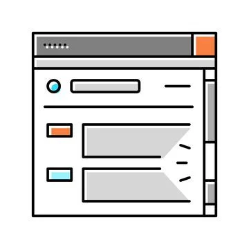 Web page scroll color icon vector illustration 스톡 일러스트