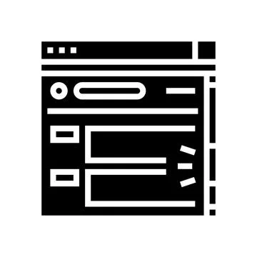 Web page scroll glyph icon vector illustration 스톡 일러스트