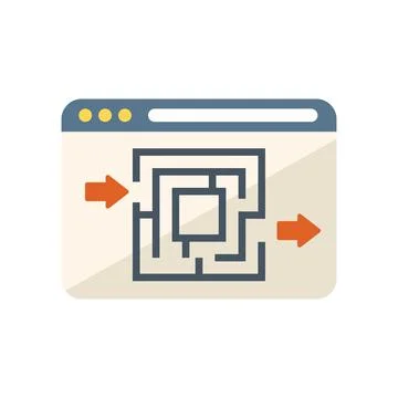 Web page search icon flat vector. Creative problem イラスト素材