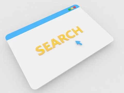 Web page search internet browser on a white background. Stock Illustration