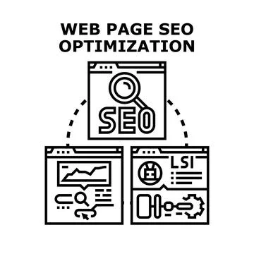 Web page seo optimization concept for digital marketing Stock Illustration