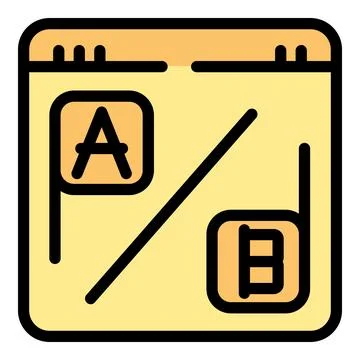 Web page showing ab testing experiment results icon 스톡 일러스트